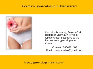 Cosmetic gynecologist in redhills