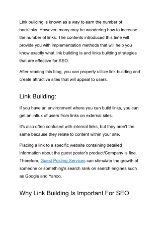 What is link building_ Explaining effective strategies for SEO