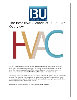 The Best HVAC Brands of 2022 – An Overview