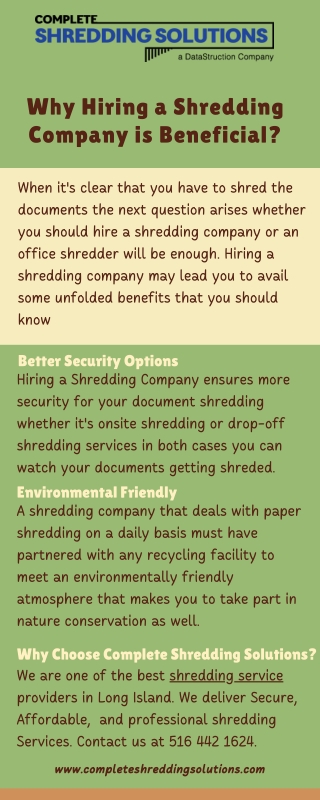 Why Hiring a Shredding Company is Beneficial