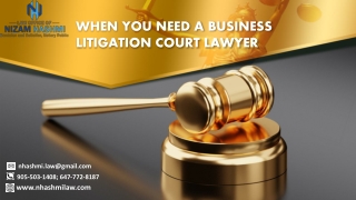 WHEN YOU NEED A BUSINESS LITIGATION COURT LAWYER