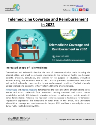 Telemedicine Coverage and Reimbursement in 2022