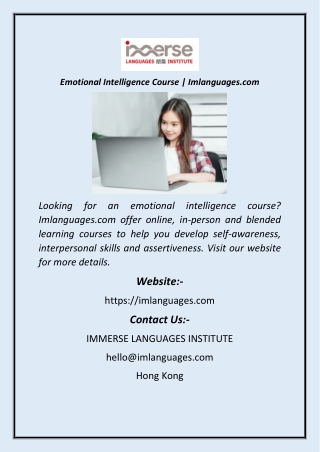 Emotional Intelligence Course  Imlanguages.com