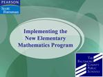 Implementing the New Elementary Mathematics Program