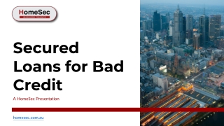 Secured Loans For Bad Credit