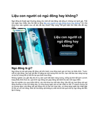 Liệu con người có ngủ đông hay không?