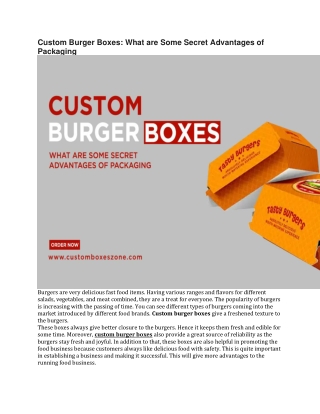 Custom Burger Boxes