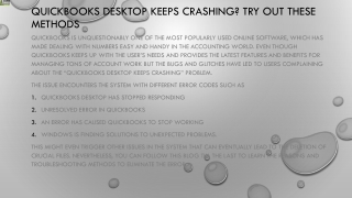 Easiest way to quickly fix QuickBooks Desktop keeps crashing issue