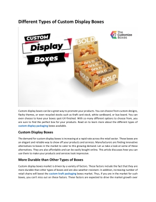 Different Types of Custom Display Boxes