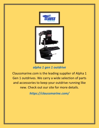 alpha 1 gen 1 outdrive