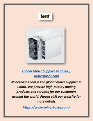 Global Miner Supplier in China | Minerbases.com