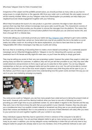 buy vote Telegram: A Simple Definition