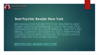 Best Psychic Reader New York  Astrologersrihari.com