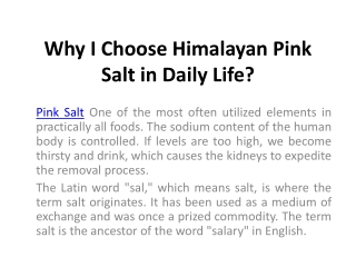 Why I Choose Himalayan Pink Salt in Daily Life Products and at Home