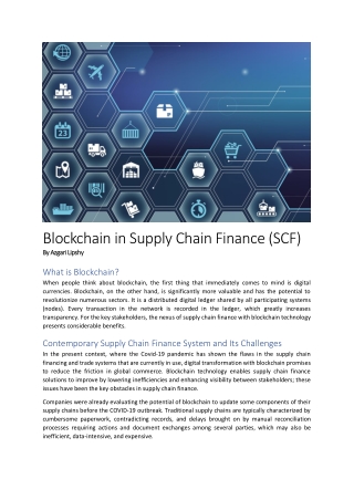 Blockchain in supply chain finance (SCF) by Azgari Lipshy