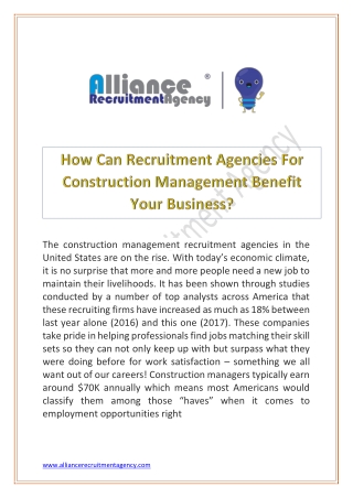 construction management recruitment agencies