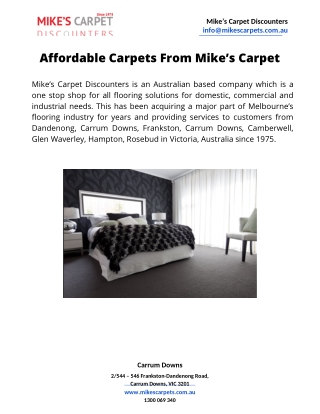 Affordable Carpets From Mike’s Carpet