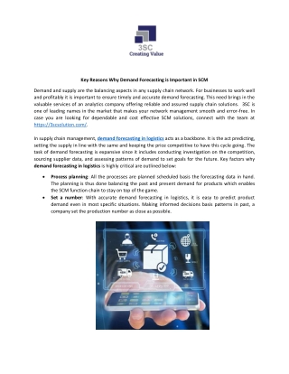 Key Reasons Why Demand Forecasting is Important in SCM