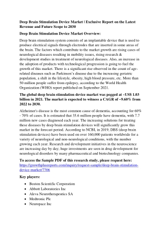 Deep Brain Stimulation Device Market