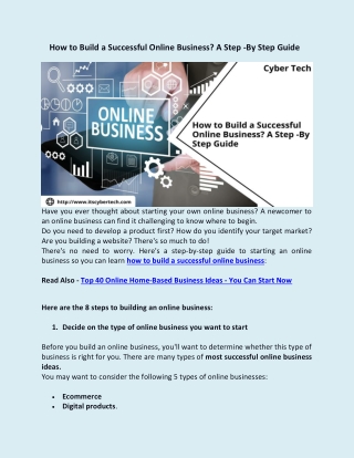 How to Build a Successful Online Business