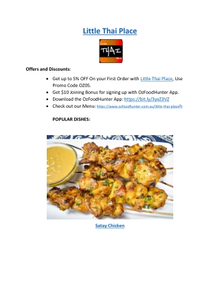 5% Off - Little Thai Place Artarmon Restaurant Menu, NSW