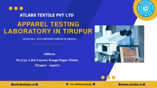 Apparel Testing Laboratory in Tirupur