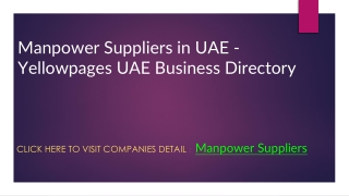 Manpower Suppliers in UAE - Yellowpages UAE Business Directory