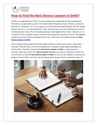 How to Find the Best Divorce Lawyers in Delhi