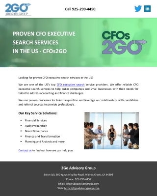 PROVEN CFO EXECUTIVE SEARCH SERVICES IN THE US - CFOs2GO