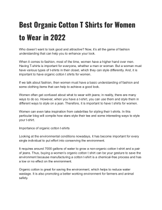 Best Organic Cotton T Shirts for Women to Wear in 2022