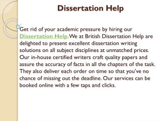 Dissertation Writing Help