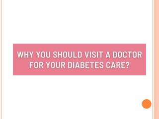 Why you should visit a Doctor for your Diabetes Care - AMRI Hospitals