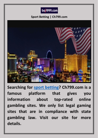 Sport Betting | Ch799.com