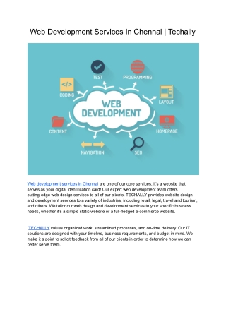 Web Development Services In Chennai _ Techally