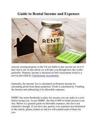 Guide to Rental Income and Expenses