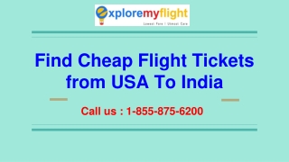 Find Cheap Flight Tickets from USA To India