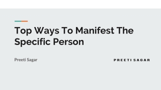 Top Ways To Manifest The Specific Person