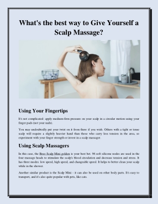 What's the best way to Give Yourself a Scalp Massage?