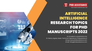 Artificial Intelligence Research Topics for PhD Manuscripts 2021 - PhD Assistance