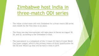 Online Matches & Highlights for India Tour of Zimbabwe - SonyLIV
