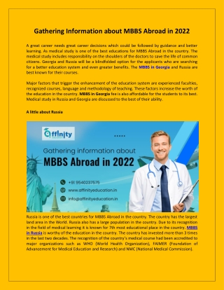 Gathering Information about MBBS Abroad in 2022