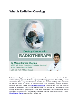 What is Radiation Oncology