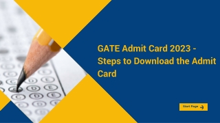 GATE Admit Card 2023  Steps to Download the Admit Card