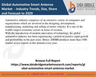 Global Automotive Smart Antenna Market Overview (2022-2029)