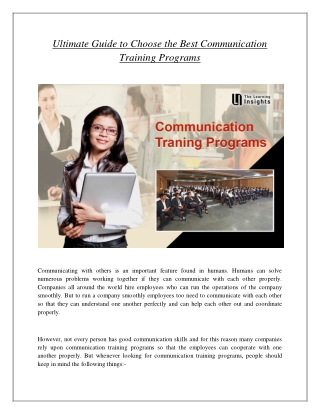 Ultimate Guide to Choose the Best Communication Training Programs