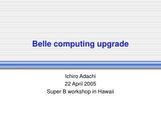 Belle computing upgrade
