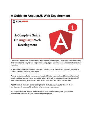 A Guide on AngularJS Web Development