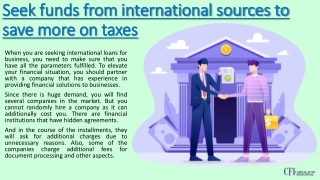 International loans for business
