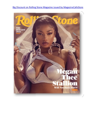 Big Discount on Rolling Stone Magazine issued by MagazineCafeStore