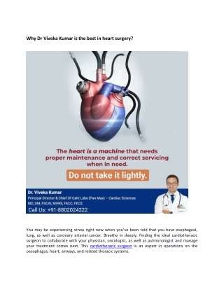 Why Dr Viveka Kumar is the best in heart surgery